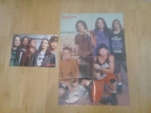 Pearl Jam Lot 1994 Magazine with HUGE Posters and Pearl Jam 10 LPVinyl